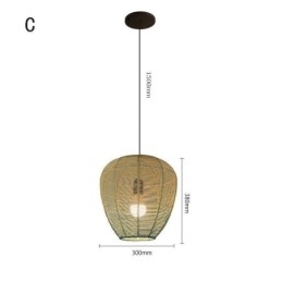 Papirsnor-Anhengslampe I Landlig Retro-Stil Med Gradientblå Taklampe