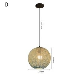Papirsnor-Anhengslampe I Landlig Retro-Stil Med Gradientblå Taklampe