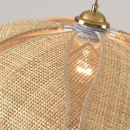 Rattan Lotus Pendellampe Kafé Retro Rattan Kunst Taklampe
