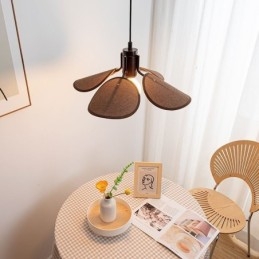 Nordisk Pendellampe I Wabi Sabi-Stil, Dekorativ Taklampe I Stoffskjerm