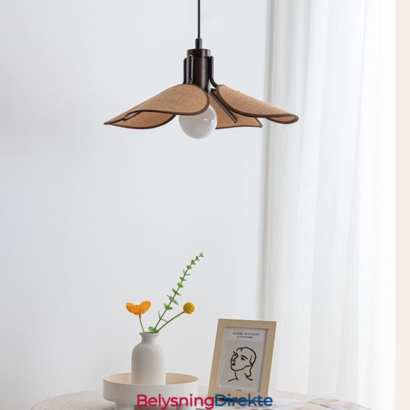 Nordisk Pendellampe I Wabi Sabi-Stil, Dekorativ Taklampe I Stoffskjerm