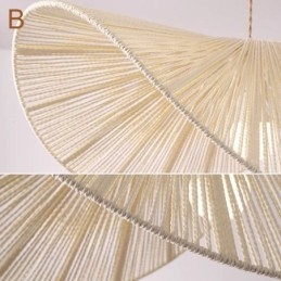 Retro Pendellampe Kreativ Wabi Sabi Stråhatt Taklampe Med Hamptau