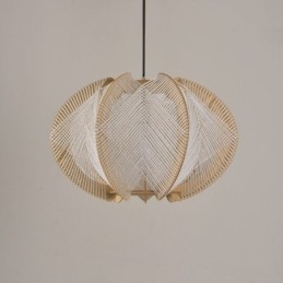 Nordisk Pendellampe I Retrostil I Wabi Sabi-Stil, Håndlaget Taklampe I Heltre