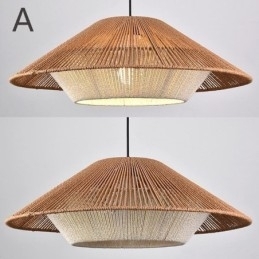 Håndvevd Taklampe I Hamptau