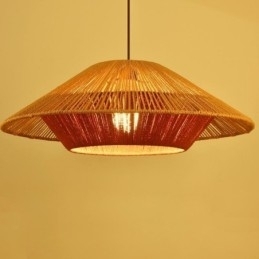 Håndvevd Taklampe I Hamptau