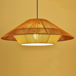 Håndvevd Taklampe I Hamptau