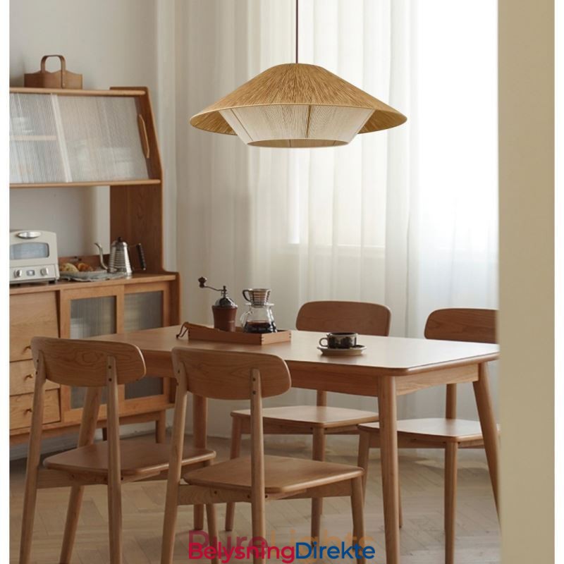 Håndvevd Taklampe I Hamptau