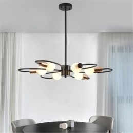 Rustikk Lysekrone Med 6 Lys, Klassisk Taklampe Med Kronblader