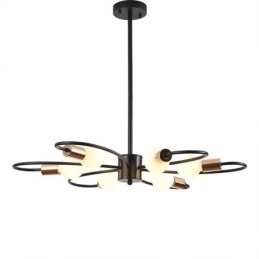 Rustikk Lysekrone Med 6 Lys, Klassisk Taklampe Med Kronblader