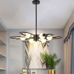 Rustikk Lysekrone Med 6 Lys, Klassisk Taklampe Med Kronblader