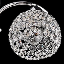 Moderne Samtids Krystall Galvanisert Metall Pendellampe Innfelt Montering