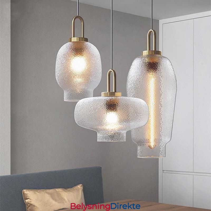 Moderne Minimalistisk Smijerns Taklampe I Frostet Glass
