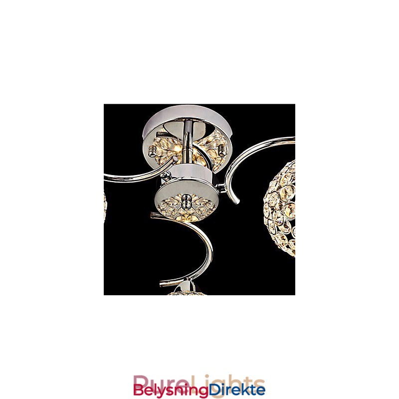 Moderne Samtids Krystall Galvanisert Metall Pendellampe Innfelt Montering