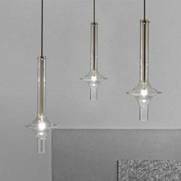 Glassrørs Pendellampe Moderne Minimalistisk Smijerns Taklampe