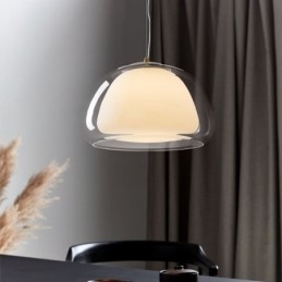 Moderne, Enkel Taklampe I Klart Glass Med Pudding