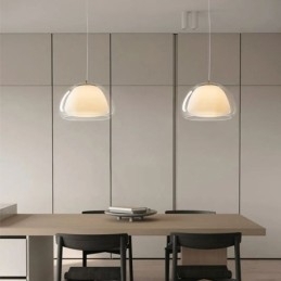 Moderne, Enkel Taklampe I Klart Glass Med Pudding