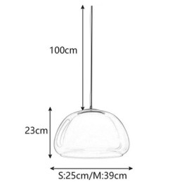 Moderne, Enkel Taklampe I Klart Glass Med Pudding