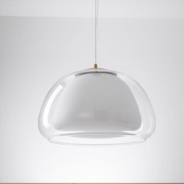 Moderne, Enkel Taklampe I Klart Glass Med Pudding