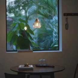 Pendellampe I Glass, Retro, Pastoral Stil, Taklampe I Gummitre, Dekorativ Lampe