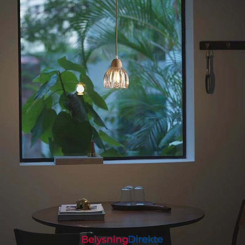 Pendellampe I Glass, Retro, Pastoral Stil, Taklampe I Gummitre, Dekorativ Lampe