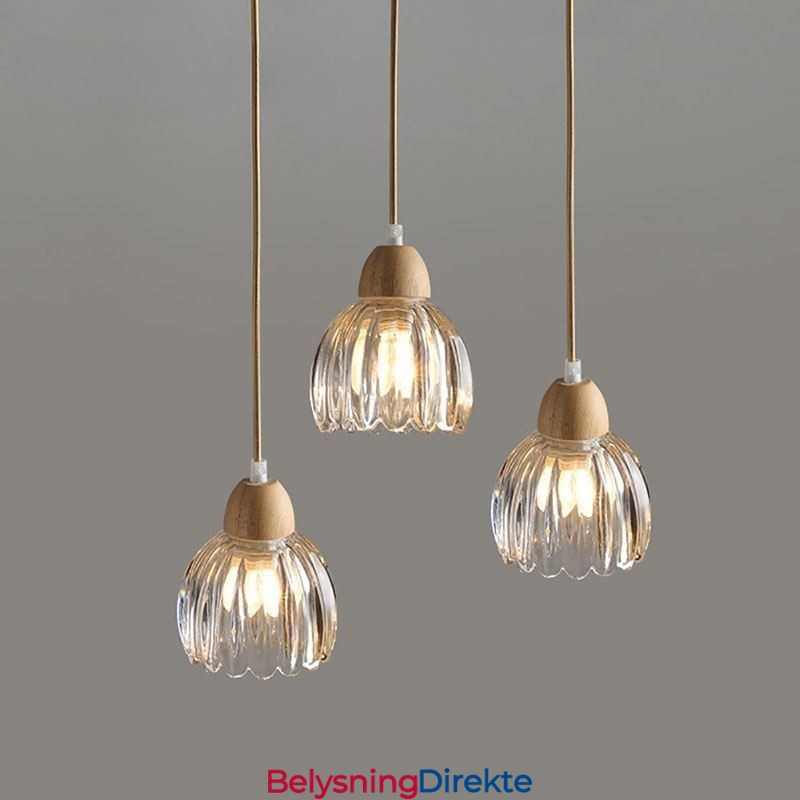 Pendellampe I Glass, Retro, Pastoral Stil, Taklampe I Gummitre, Dekorativ Lampe