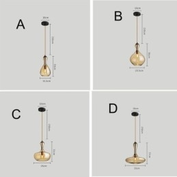 Nordisk Glass Pendellampe Med Ravskjerm Og Taklampe