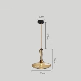 Nordisk Glass Pendellampe Med Ravskjerm Og Taklampe