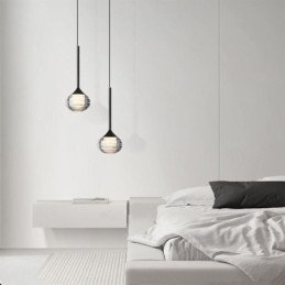 Enkel Glassanhengslampe, Svarte Dekorative Taklamper