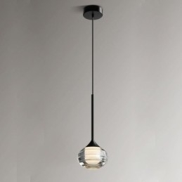 Enkel Glassanhengslampe, Svarte Dekorative Taklamper