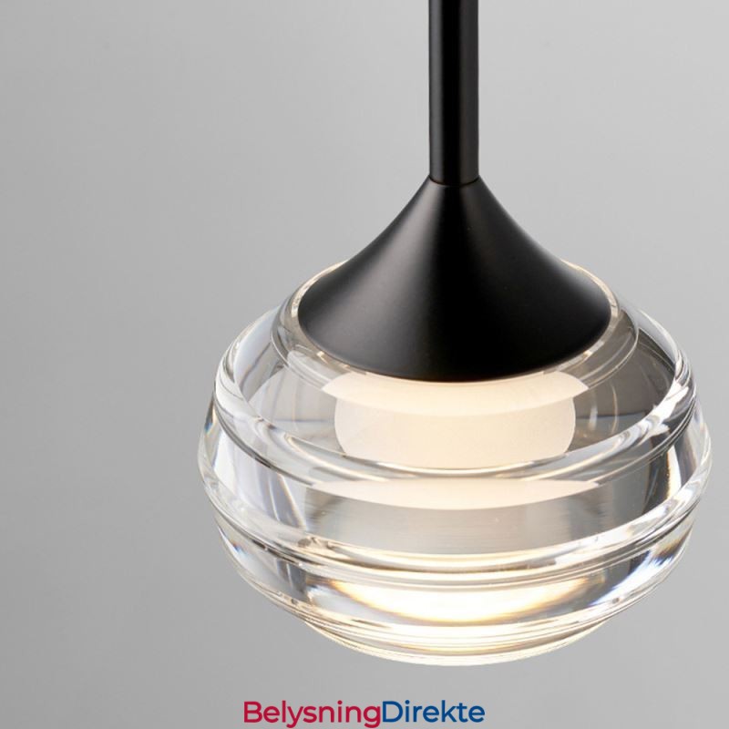 Enkel Glassanhengslampe, Svarte Dekorative Taklamper