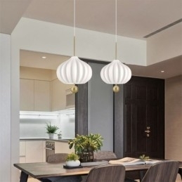 Moderne Hvit Glass Pendellampe Kuleformet Minimalistisk Taklampe