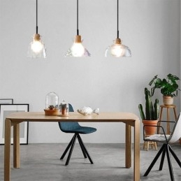 Moderne Enkel Pendellampe Vanngjennomtrengelig Glass 3 Taklamper Nattbordslampe