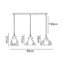 Moderne Enkel Pendellampe Vanngjennomtrengelig Glass 3 Taklamper Nattbordslampe