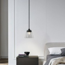 Moderne Glassanhengslampe Enkel Hengende Anhengslampe Med Klar Glassskjerm
