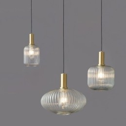 Moderne Pendellampe Med Én Lyskilde I Glass, Pendellampeøy