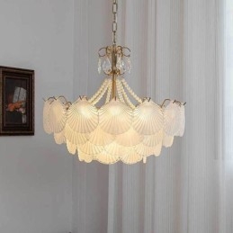 Europeisk Glass Pendellampe Postmodern Kamskjell Hengelampe