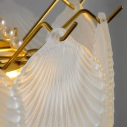 Europeisk Glass Pendellampe Postmodern Kamskjell Hengelampe