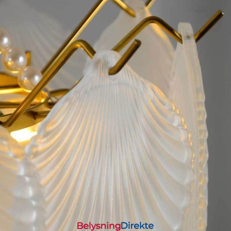 Europeisk Glass Pendellampe Postmodern Kamskjell Hengelampe