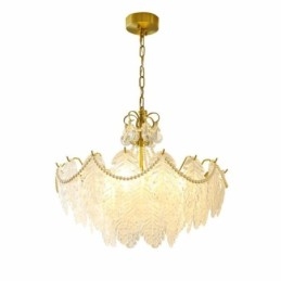 Europeisk Glass Pendellampe Postmoderne Bladformet Hengelampe
