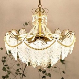 Europeisk Glass Pendellampe Postmoderne Bladformet Hengelampe