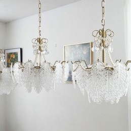 Elegant Glass Pendellampe Bladformet Hengelampe