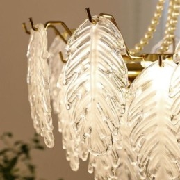 Elegant Glass Pendellampe Bladformet Hengelampe