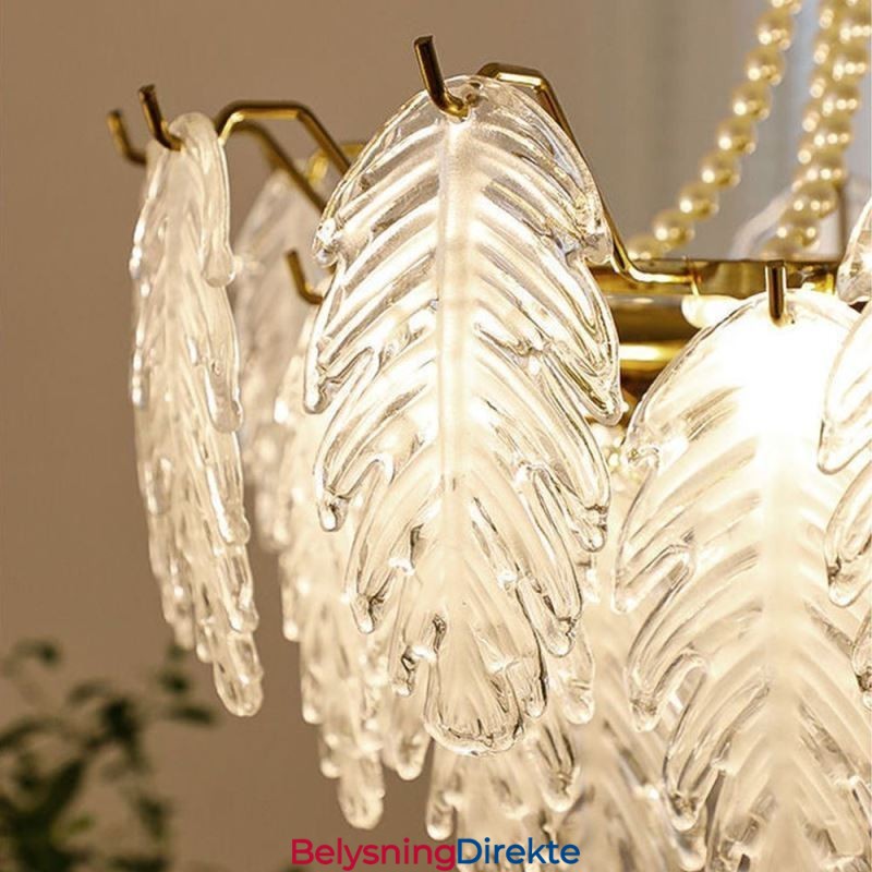 Elegant Glass Pendellampe Bladformet Hengelampe