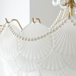 Europeisk Glassanhengslampe Elegant Kamskjellhengelampe