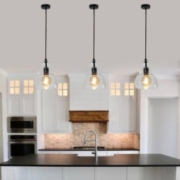 Moderne Jernanhengslampe I Glass, Gourd-Stil
