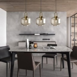 Pendellampe Med 3 Lys Og Glassskjerm, Øy