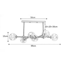 Moderne Glasstaklampe Med 6 Lys, Magic Bean-Lampe