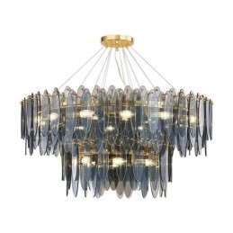 Moderne Rund Glassanhengslampe Elegant Glasslysekrone