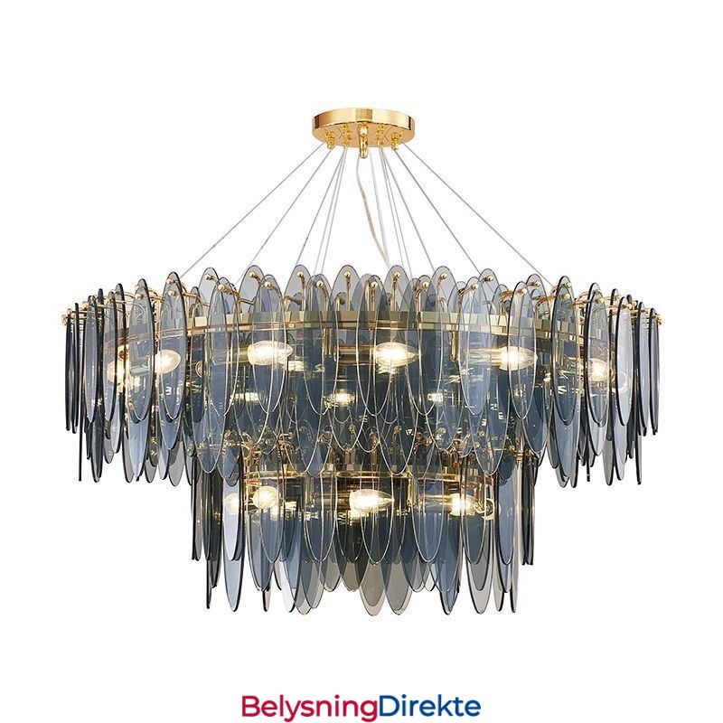 Moderne Rund Glassanhengslampe Elegant Glasslysekrone