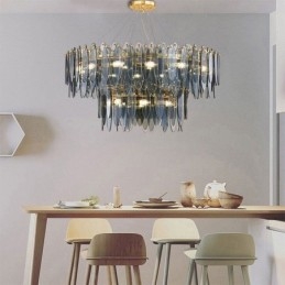 Moderne Rund Glassanhengslampe Elegant Glasslysekrone